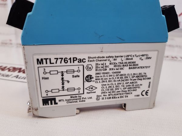 MTL INSTRUMENTS MTL7761PAC SHUNT-DIODE SAFETY BARRIER RELAY