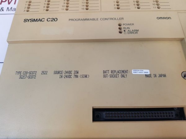 OMRON SYSMAC C20 PROGRAMMABLE CONTROLLER