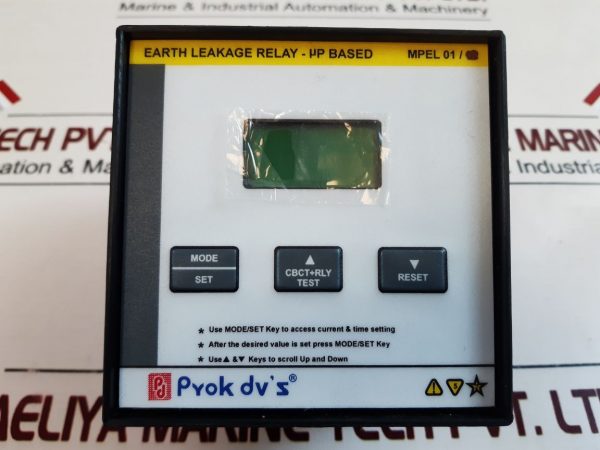 PROK DV’S MPEL 01 EARTH LEAKAGE RELAY 24VDC