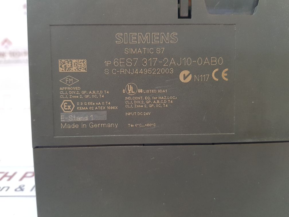 Siemens Simatic 6es7 317-2aj10-0ab0 Cpu Module