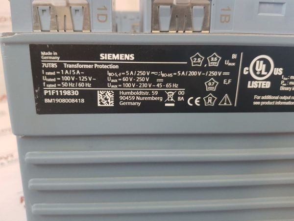 Siemens 7ut85 Transformer Protection Relay