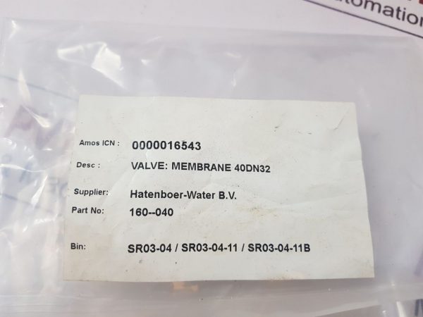 STUBBE MV 310 DIAPHRAGM VALVE