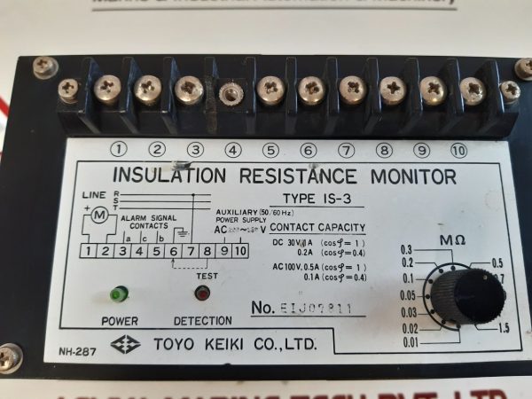 Toyo Keiki Is-3 Insulation Resistance Monitor