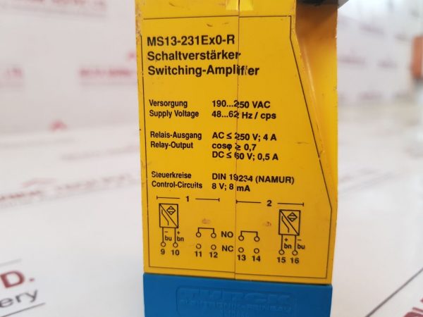 TURCK MS13-231-EX0-R MULTI SAFE SWITCHING AMPLIFIER 220 VAC