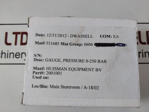 Casli En 837-1 Pressure Gauge 0-250 Bar