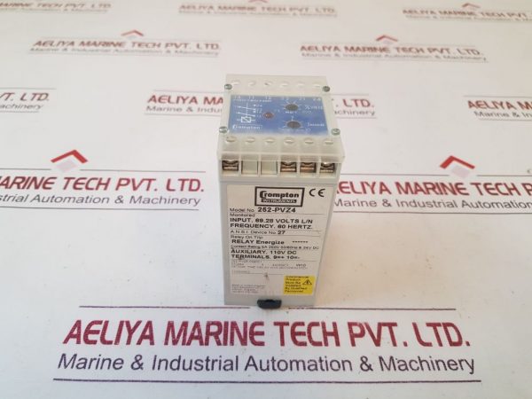 Crompton Tyco Electronics 252-pvz4 Protector Relay On Trip 110vdc