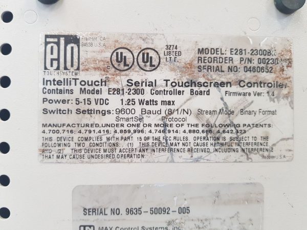 Elo E281-2300 Touchscreen Controller 5-15 Vdc