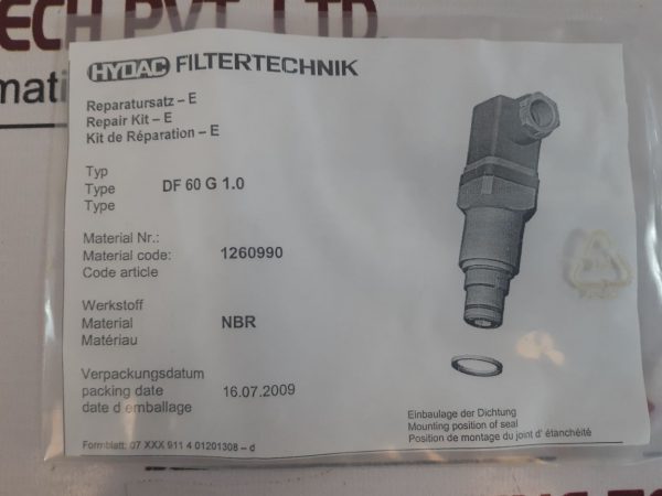 Hydac Df 60 G 1.0 Repair Kit