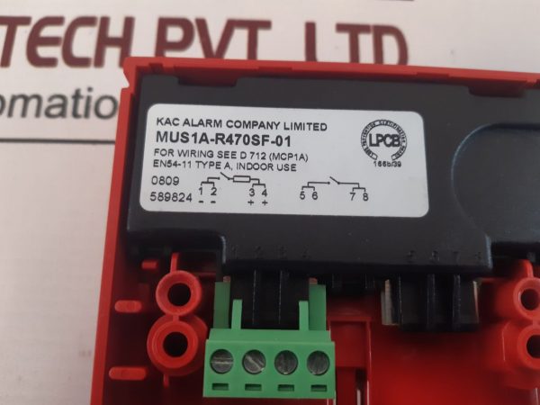 Kac Mus1a-r470sf-01 Alarm Switch Call Point 266