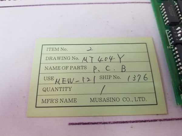 Musasino Mew-121 Pcb Card