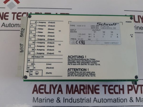 Schroff Pentair Max 315 Power Supply