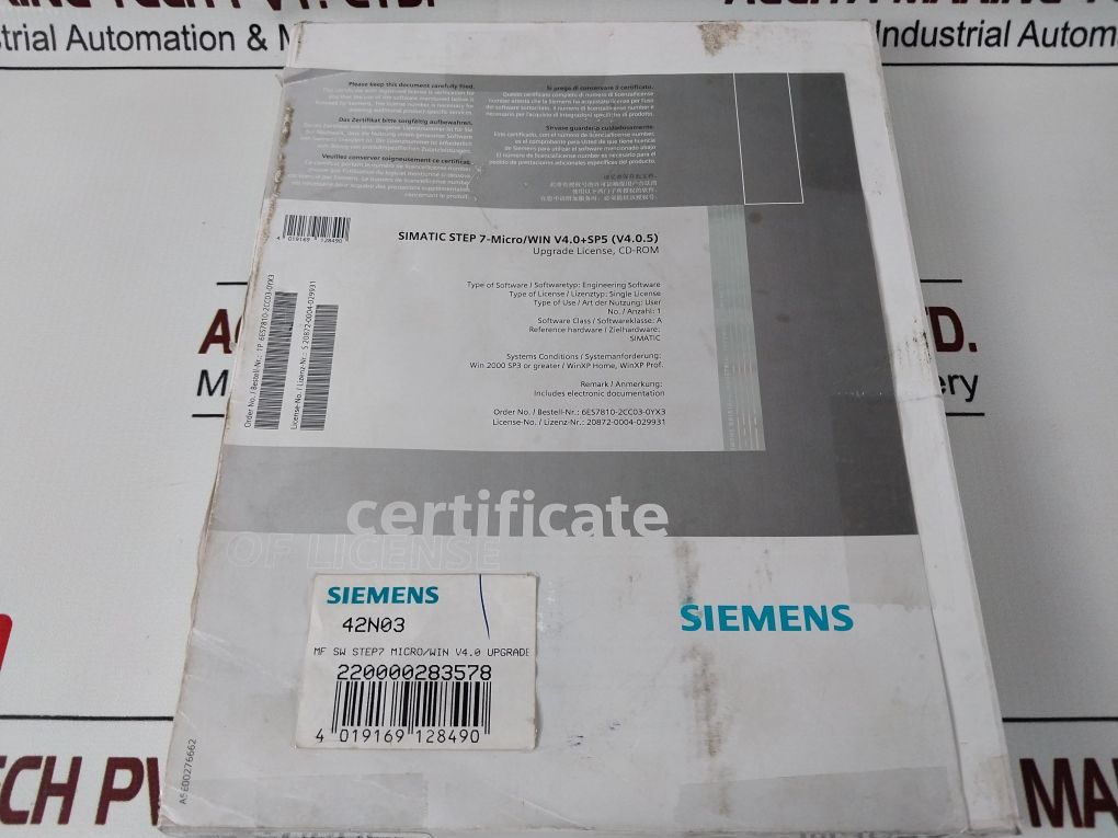Siemens Simatic 6es7810-2cc03-0yx3 Software Step 7-micro/win Compact Disc - Image 9