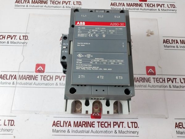 Abb A260-30 Contactor With Auxiliary Contact Block Cal18-11