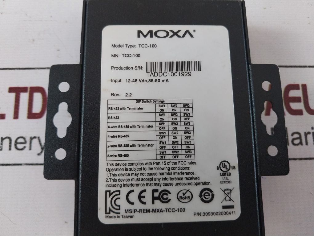 Moxa Tcc-100 Rs-232 To Rs-422/485 Converter - Aeliya Marine