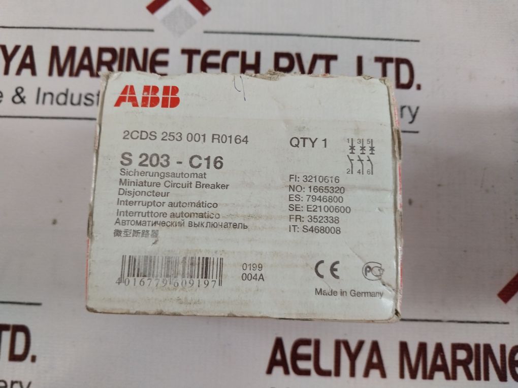 Abb S203-c16 Miniature Circuit Breaker - Aeliya Marine