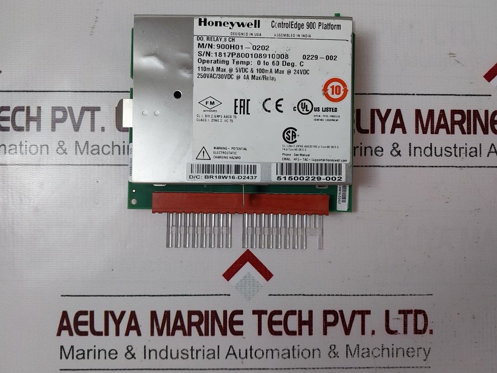 HONEYWELL 900H01-0202 8 CHANNEL INPUT/OUTPUT CARD DIGITAL OUT RELAY