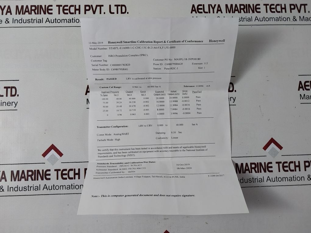 Honeywell Sta87l-e1a000-1-c-chc-13c-b-21a6-fx,f1,fe-0000 Smartline Pressure Transmitter - Image 32