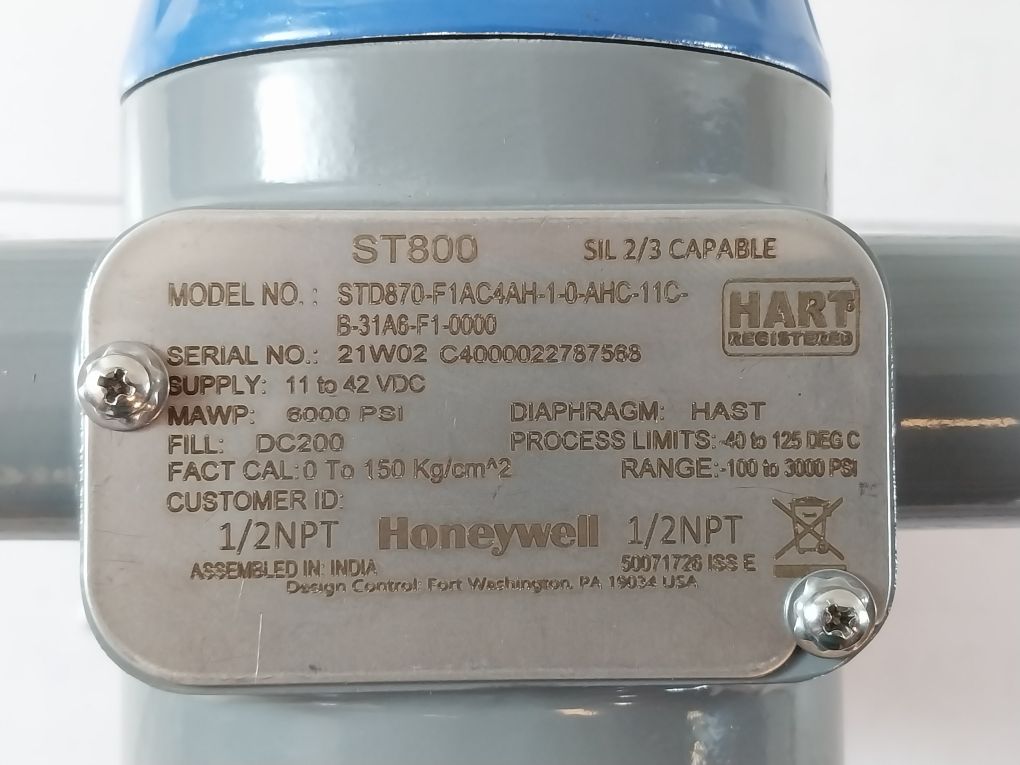 Honeywell Std870-f1ac4ah-1-0-ahc-11c-b-31a6-f1-0000 Smartline Pressure Transmitter - Image 21
