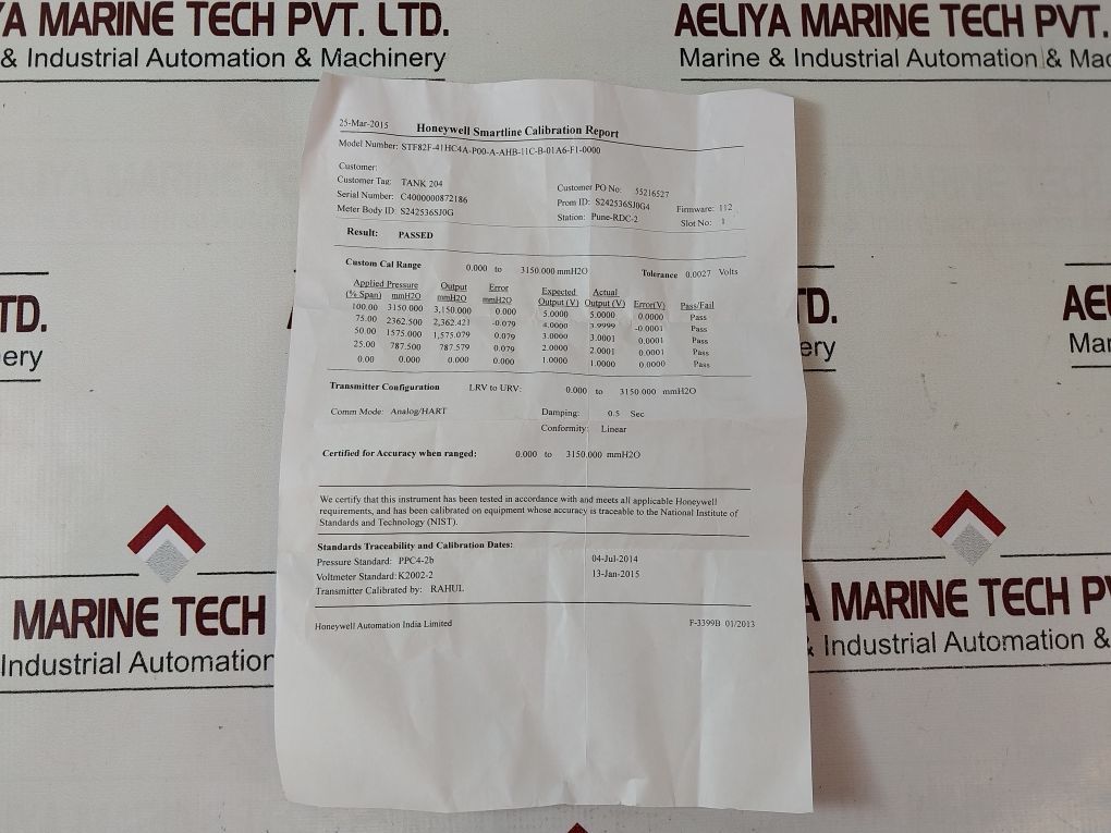 Honeywell Stf82f-41hc4a-p00-a-ahb-11c-b-01a6-f1-0000 Smartline Pressure Transmitter - Image 36