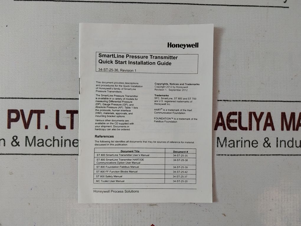 Honeywell Stf82f-41hc4a-p00-a-ahb-11c-b-01a6-f1-0000 Smartline Pressure Transmitter - Image 35