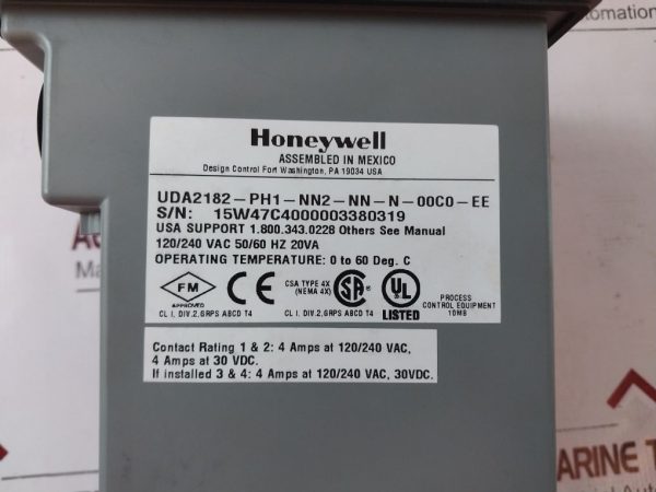 Honeywell Uda2182-ph1-nn2-nn-n-00c0-ee Dual Input Analytical Analyzer ...