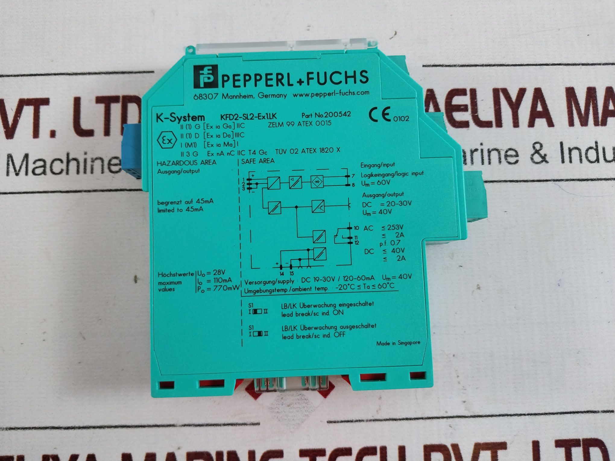 Pepperl+fuchs Kfd2-sl2-ex1.lk Solenoid Driver 200542 - Image 6