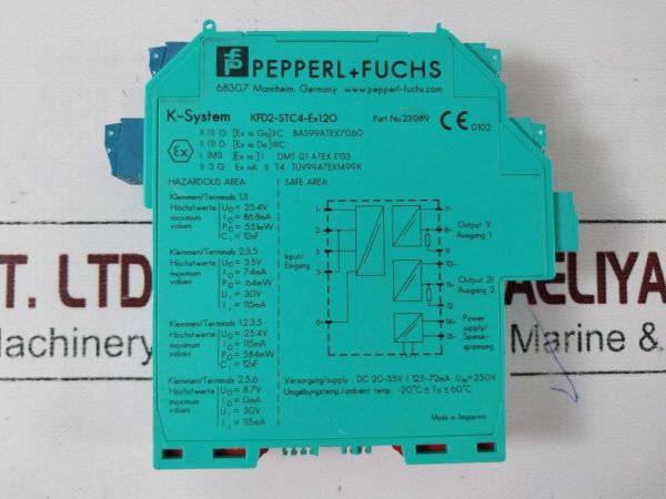 Pepperl+fuchs Kfd2-stc4-ex1.2o Smart Transmitter Power Supply 231389 ...