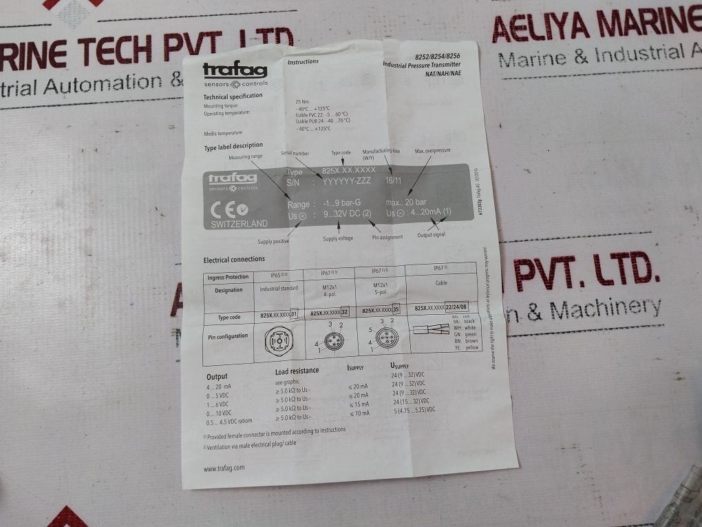 Trafag Nah10.0a Pressure Transmitter - Image 12