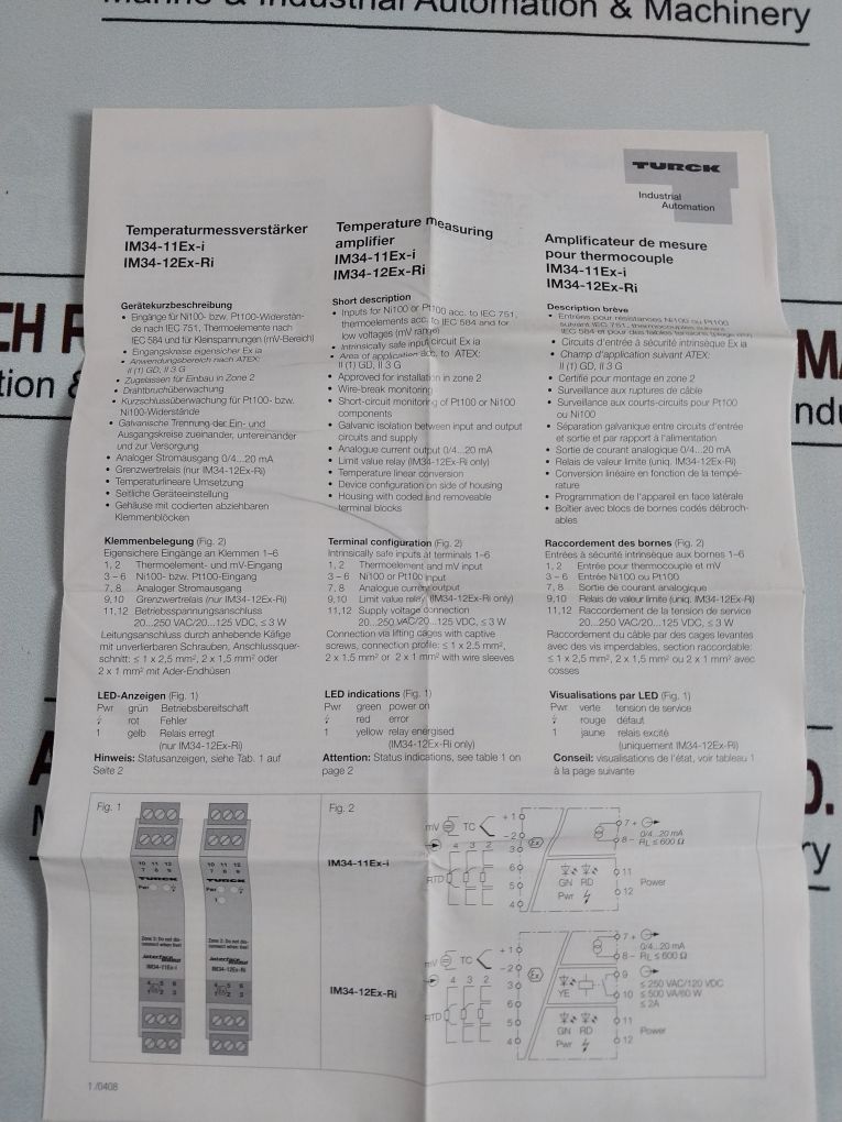 Turck Im34-12ex-ri Temperature Measuring Amplifier - Image 12