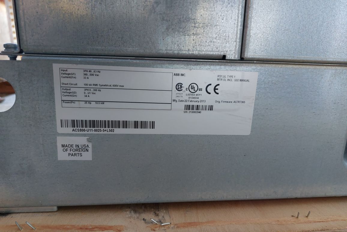Abb Acs800-u11-0025-5+l502 Drive Cdp312r - Image 13