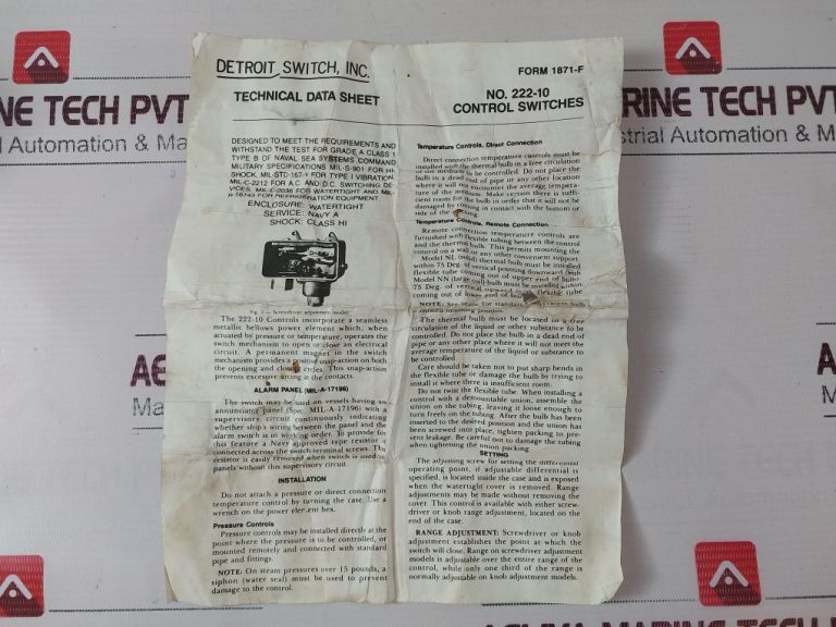 Detroit Switch 22210 Control Switch Aeliya Marine