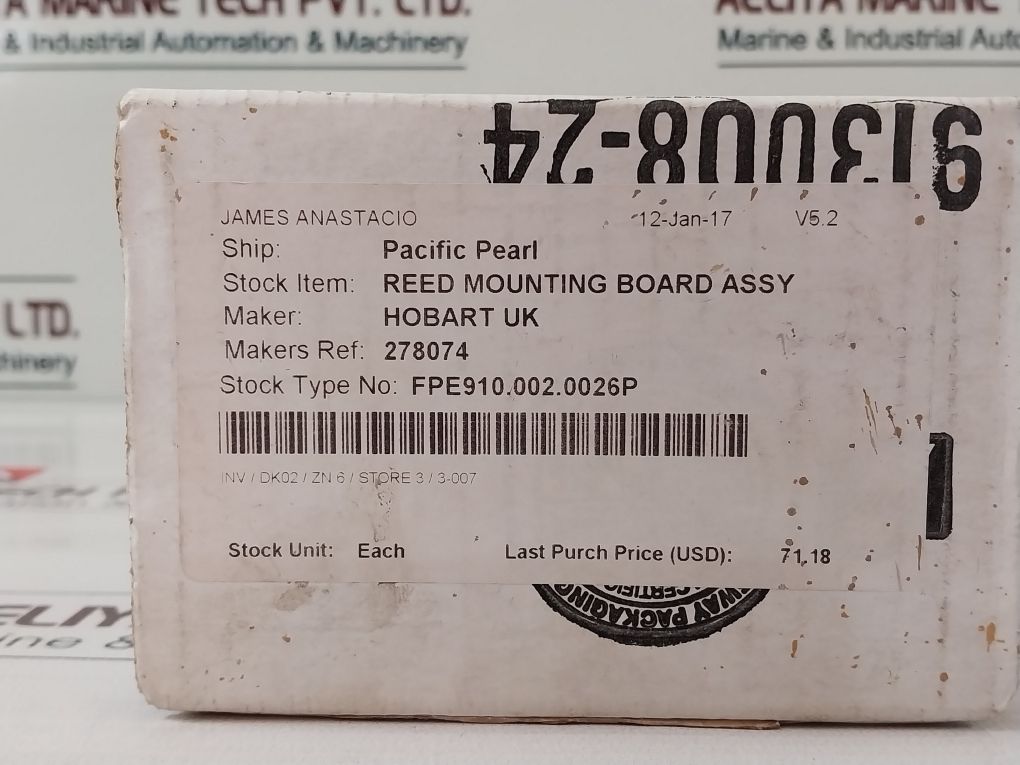Hobart 00294854 Reed Mounting Board Aeliya Marine
