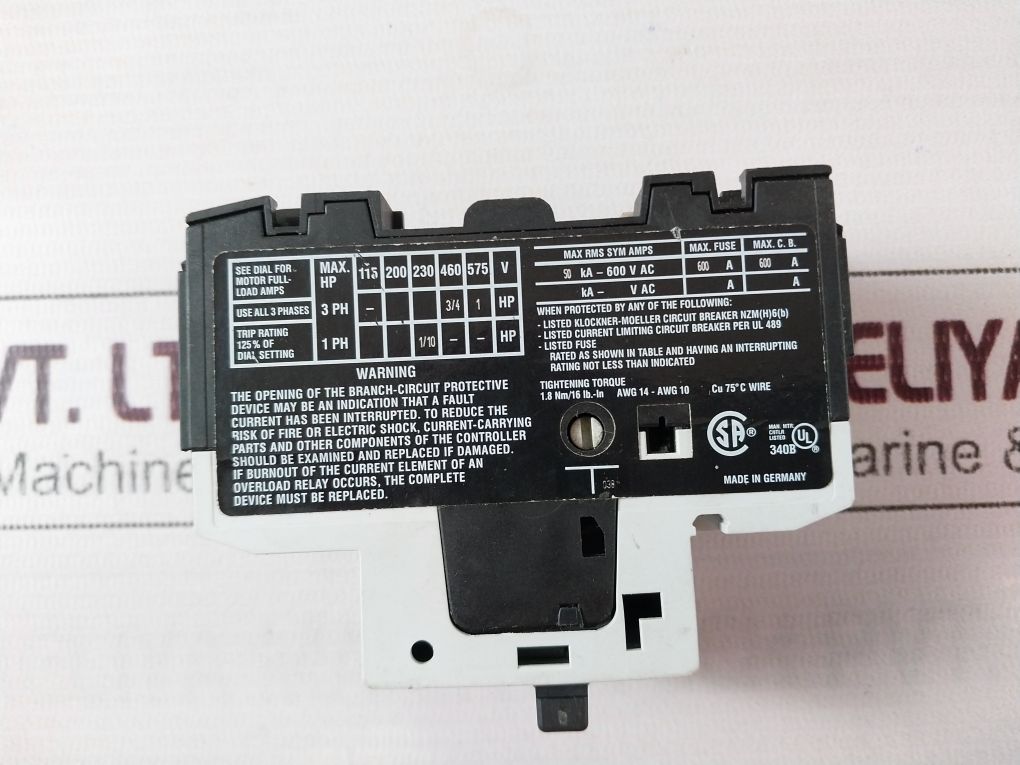 Moeller Pkzm0-1,6 Thermal Magnetic Circuit Breaker - Image 7