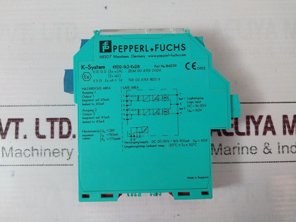 Pepperl+fuchs Kfd2-sl2-ex2.b Solenoid Driver 184259 - Aeliya Marine