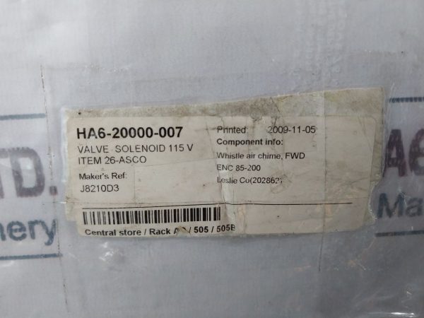Asco Wjk8210d3 Solenoid Valve - Image 19