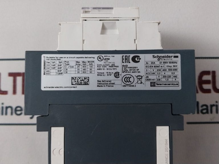 Schneider Electric Telemecanique Lc1d098 Contactor 220v - Aeliya Marine