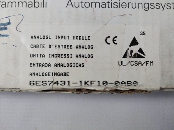 Siemens Simatic S7 6es7431-1kf10-0ab0 Analog Input Module - Aeliya Marine