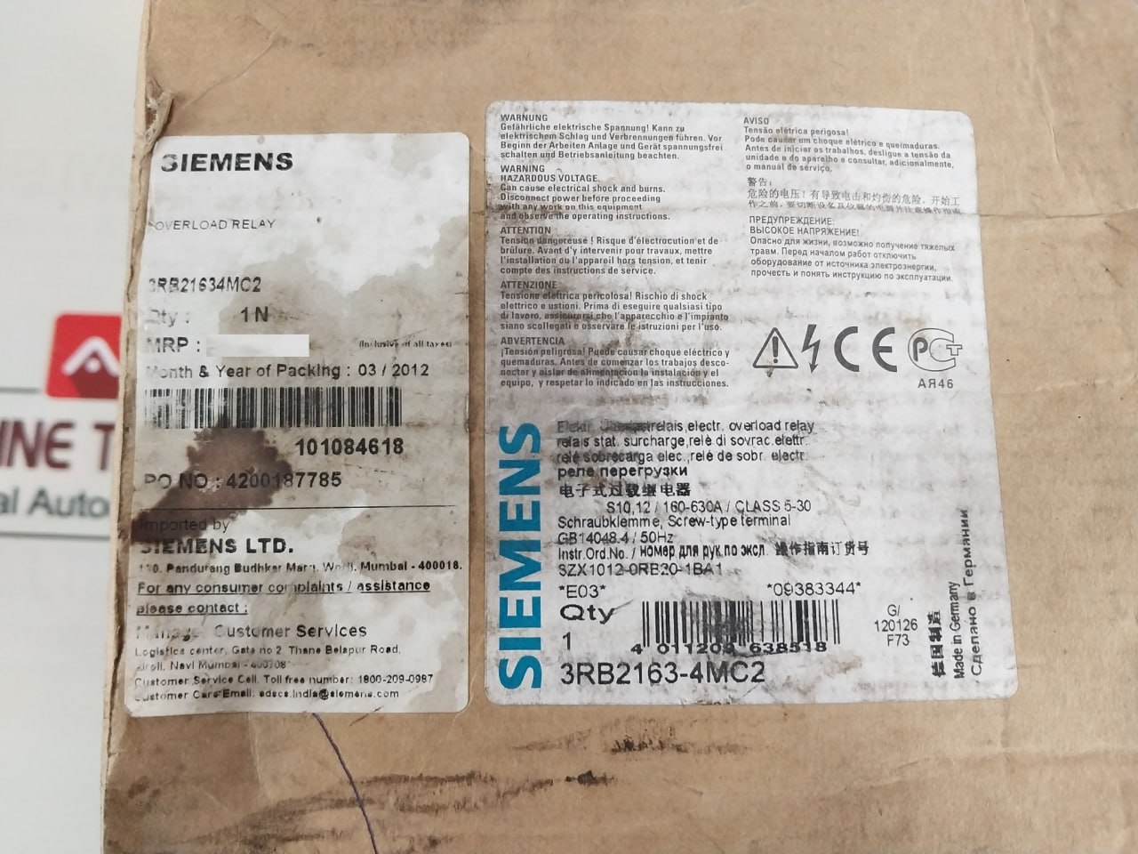 Siemens Sirius 3rb2163-4mc2 Overload Relay 24v - Image 17