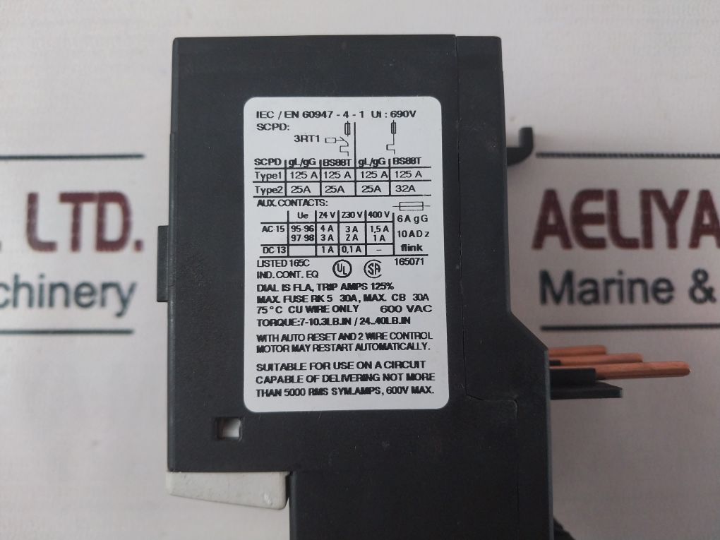 Siemens Sirius 3ru1136-1hb0 Overload Relay 690v - Image 10