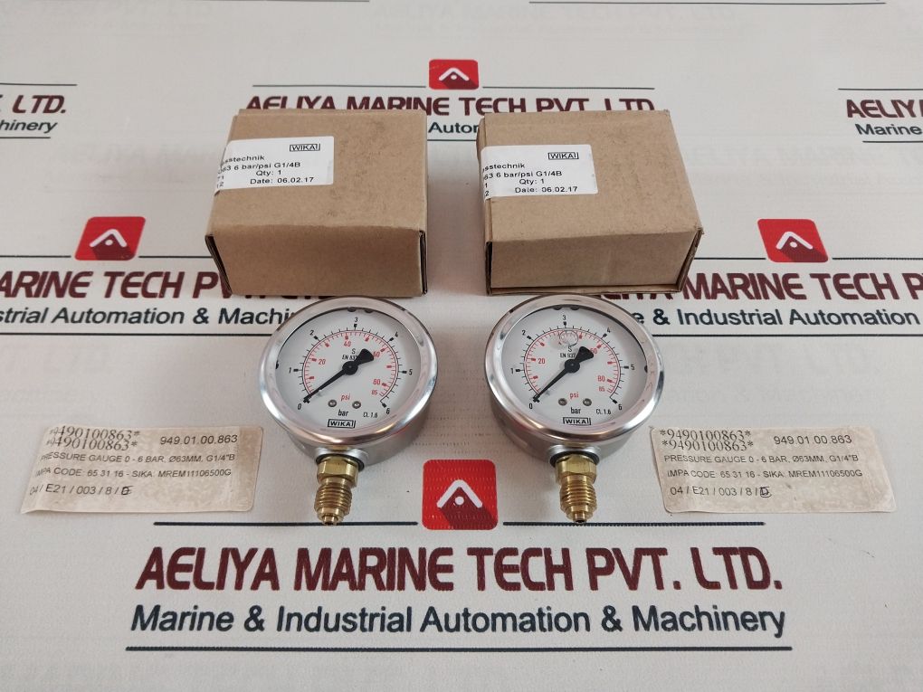 Wika 212.53.063 Pressure Gauge 0-6 Bar