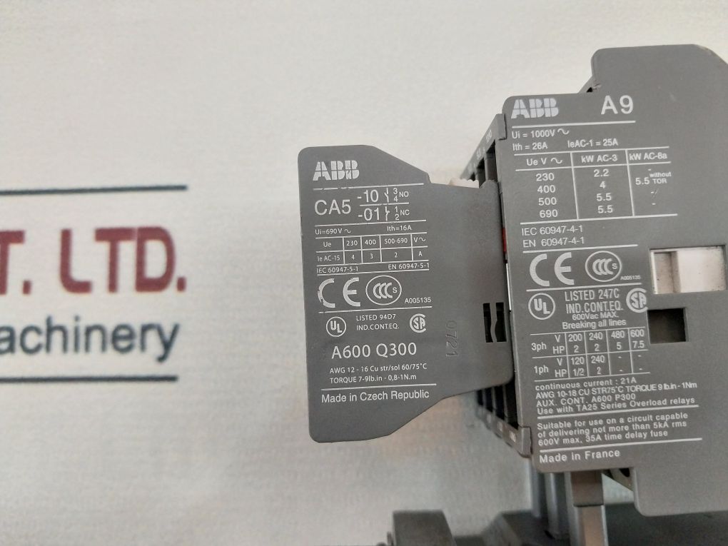 Abb A9 Contactor Auxiliary Contact Block With Ca5-01 With Ta25 Du Thermal Overload Relay - Image 10