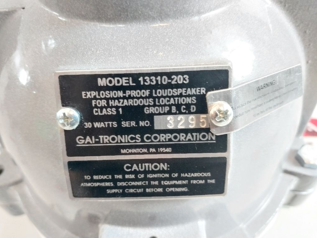Gai-tronics 13310-203 Explosion Proof Loudspeaker 30 Watts - Image 7