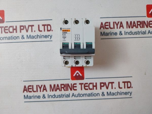 Merlin Gerin Multi 9 C60h C10 3-pole Circuit Breaker 400v~