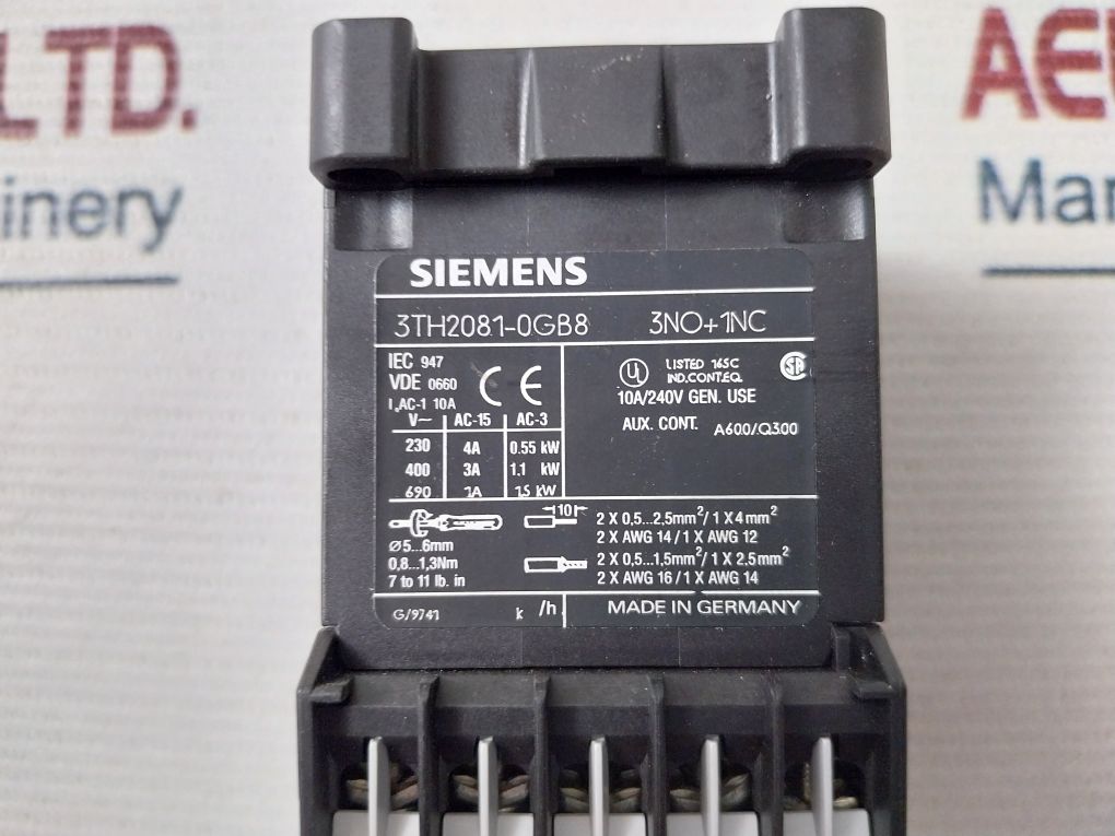 Siemens 3th20810gb8 Control Relay Aeliya Marine