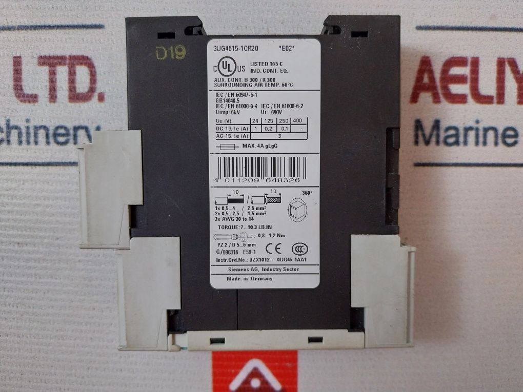 Siemens 3ug46151cr20 Voltage Monitoring Relay 3zx10120ug461aa1