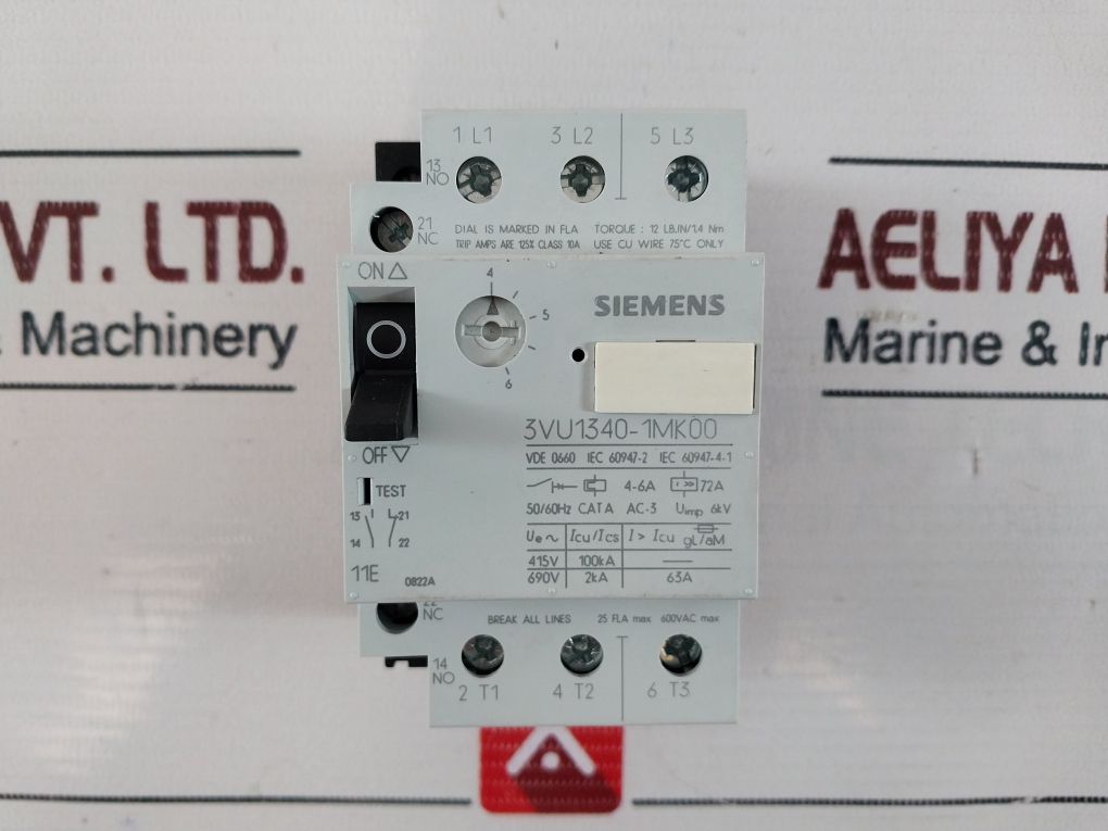 Siemens 3vu1340-1mk00 Motor Circuit Breaker - Image 6