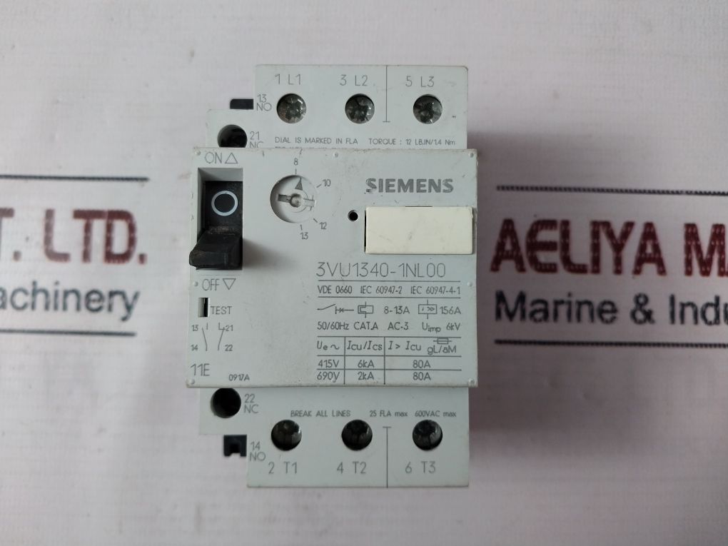 Siemens 3vu1340 1nl00 Motor Protection Circuit Breaker Aeliya Marine 9013