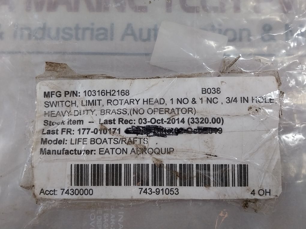 Eaton 10316h2168 Limit Switch Aeliya Marine