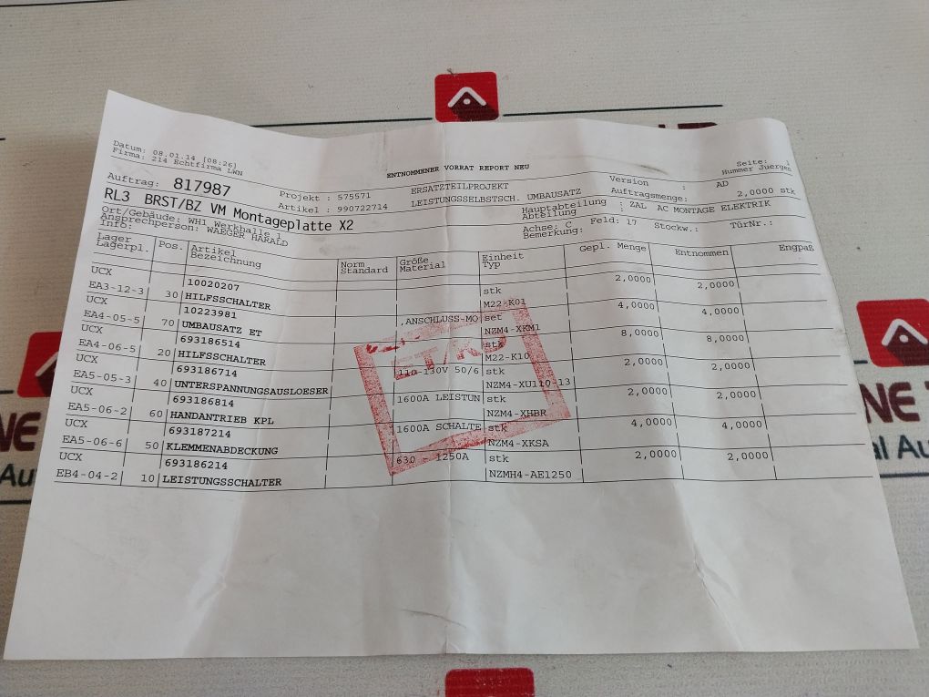 Eaton Nzm4-xhbr Main Switch Assembly Kit Red/yellow - Image 28