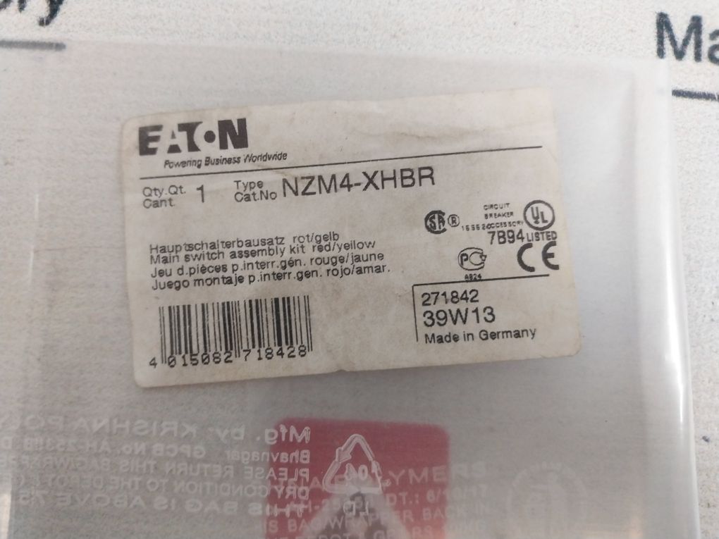 Eaton Nzm4-xhbr Main Switch Assembly Kit Red/yellow - Image 22